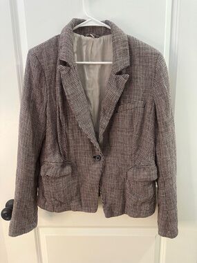 Veste Moto Courte Free People – Taille 6 – Jean Ciré Gris – Style Bohème Chic